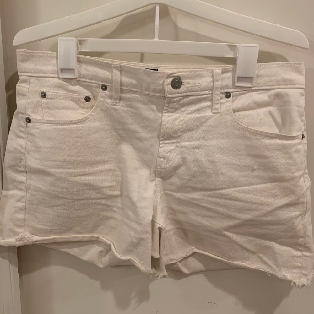 White denim shorts